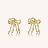 Pavé Bow Stud Earrings