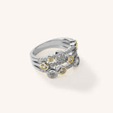 Bejeweled Clustered Crystal Ring